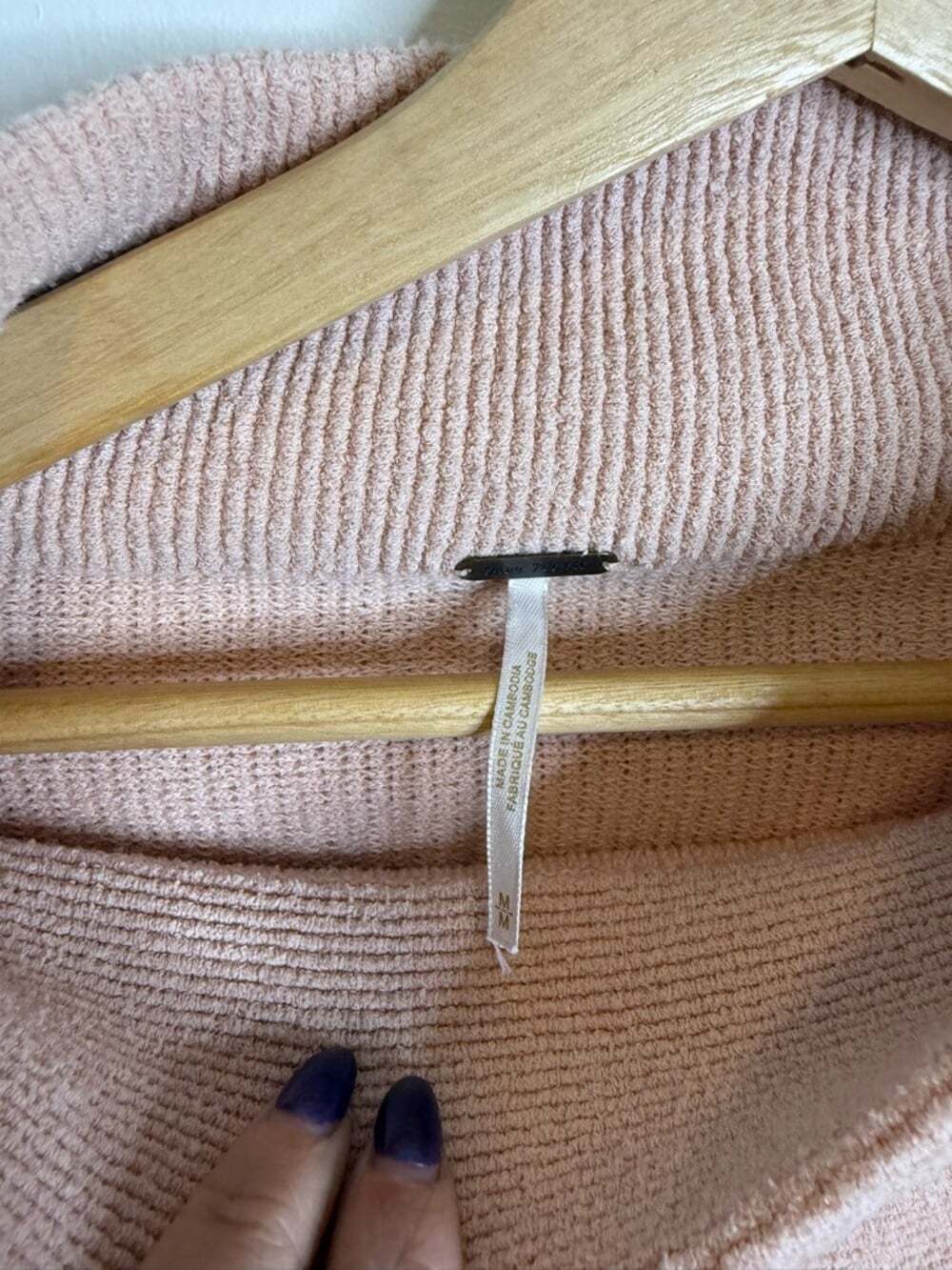 Free People ottoman sweater pink peach size medium - Picture 5 of 7